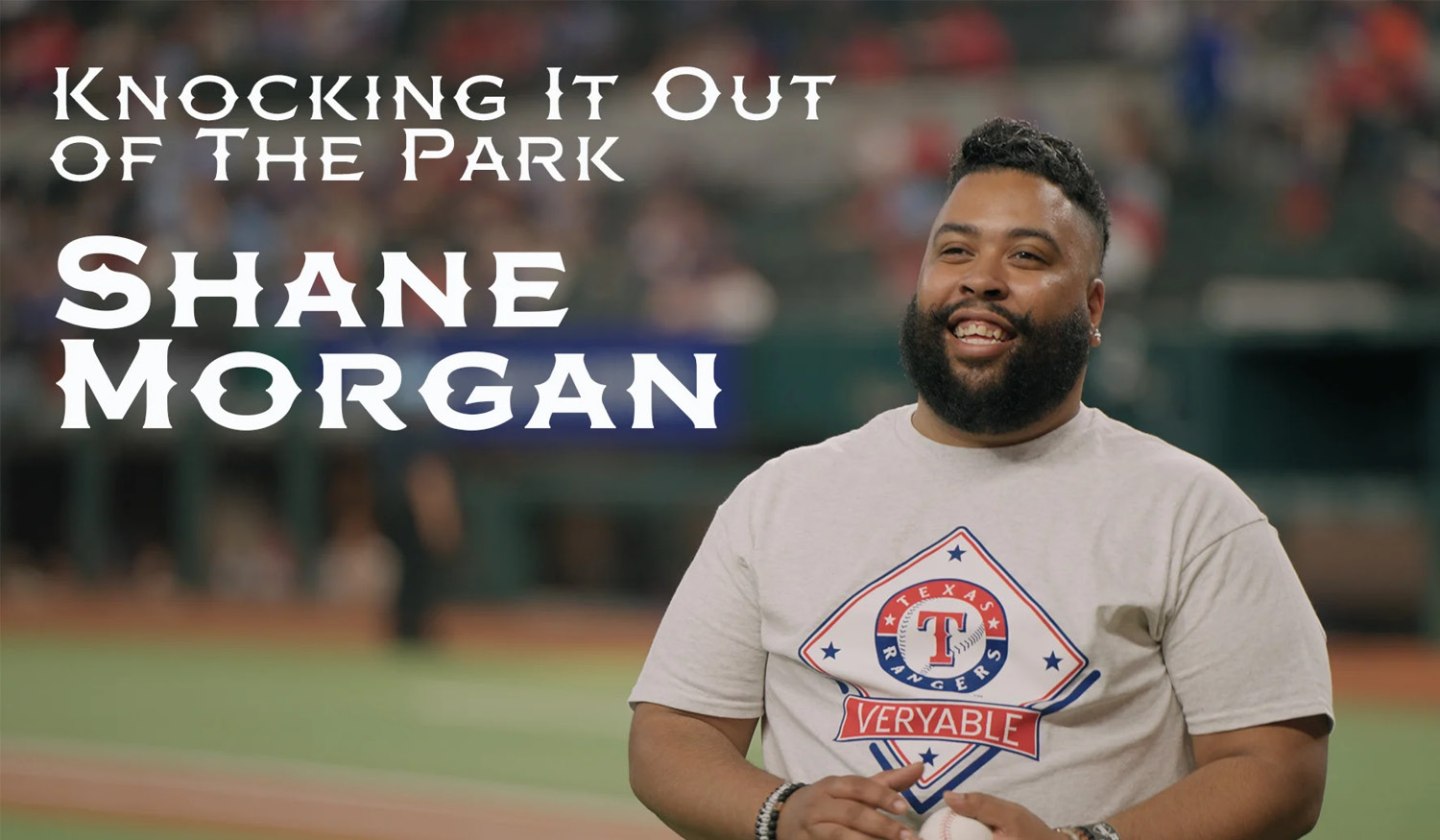Veryable Operator Shane Morgan Throws First Pitch at Texas Rangers Game